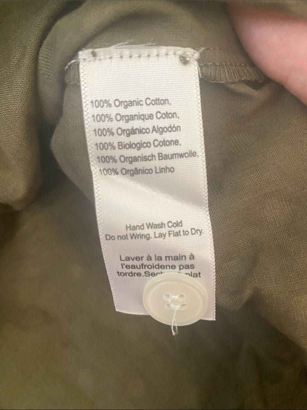 India Collection 100% Organic Cotton Olive Textured Cotton Shirt One-Size - Picture 4 of 6